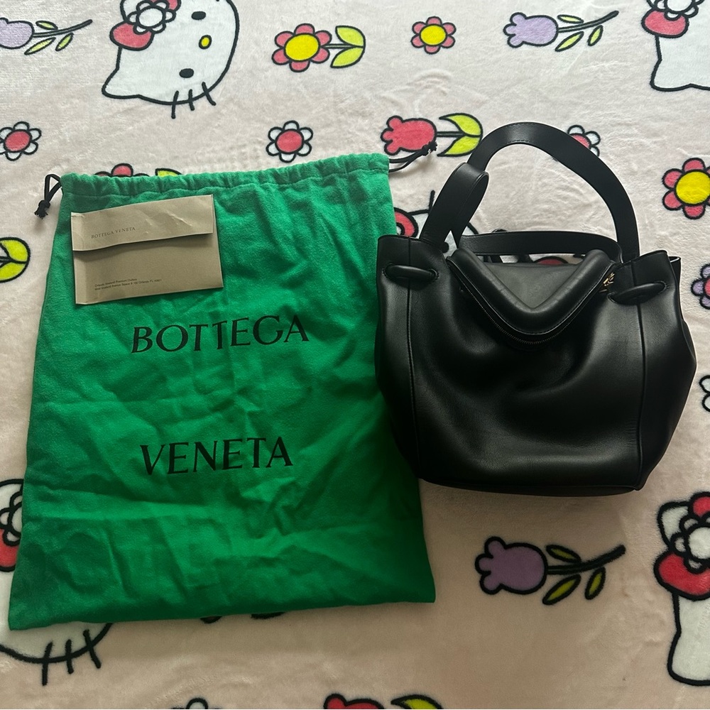 Bottega Veneta Beak Leather Black Bag